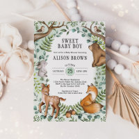 Baby shower voor betoverende bosbossen