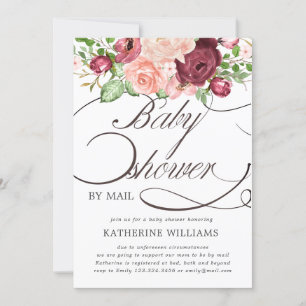 baby shower voor bloemkalligrafie per post uitnodi