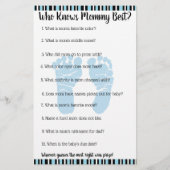 Baby shower voor Blue and Black Stripe Boy Flyer (Achterkant)