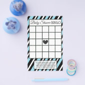 Baby shower voor Blue and Black Stripe Boy Flyer (Enkel)
