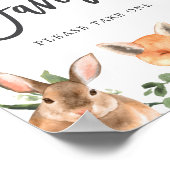 Baby shower voor bosdieren poster (Hoek)