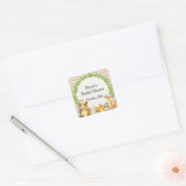 Baby shower voor bosdierentuin vierkante sticker (Envelop)