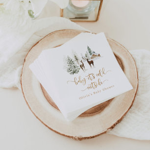 Baby shower voor bosherten servet