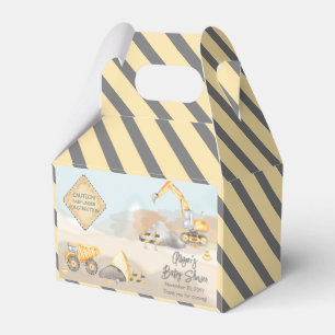 Baby shower voor bouwafval bedankdoosjes