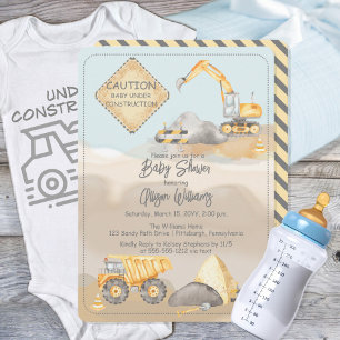 Baby shower voor bouwafval kaart