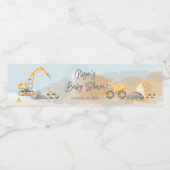 Baby shower voor bouwafval waterfles etiket (Enkel label)