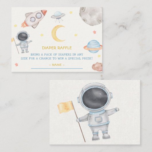 Baby shower voor buitenruimtectoren - Draagtas met Informatiekaartje (Voorkant / Achterkant)