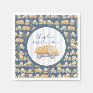 Baby shower voor de bouw van vrachtwagens servet