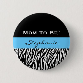 baby shower voor de Moderne Zebra Print Ronde Button 5,7 Cm