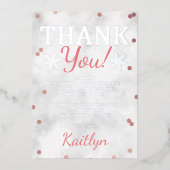 Baby shower voor de winterkerst van het roze meisj folie uitnodiging (Voorkant)