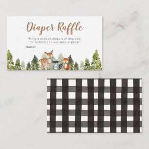 Baby shower voor dieravontuur in de luier Raffle Informatiekaartje