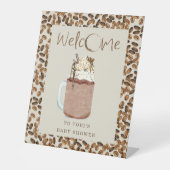 Baby shower voor gehakt koffiebonen Welkom Reclamebord Met Voetstuk (Voorkant)