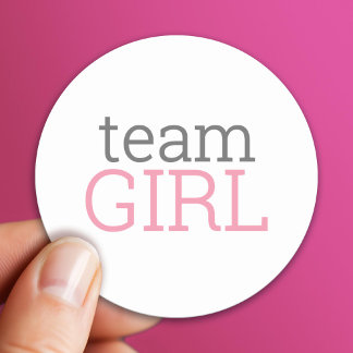 Baby shower voor gendergelijkheid onthullen - Team Ronde Sticker