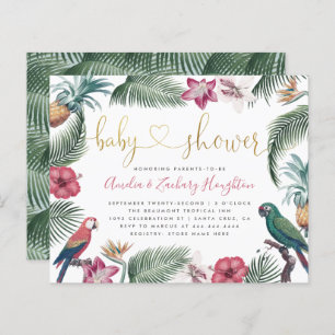 Baby shower voor Gold Handwrite Script Tropics