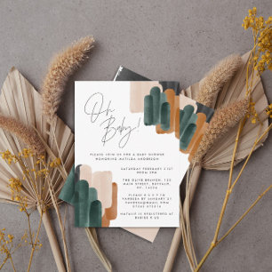 Baby shower voor groene terracotta abstracte water kaart