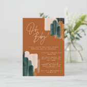 Baby shower voor groene terracotta abstracte water kaart (Staand voorkant)