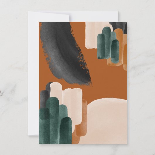 Baby shower voor groene terracotta abstracte water kaart (Achterkant)