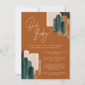 Baby shower voor groene terracotta abstracte water kaart (Voorkant)