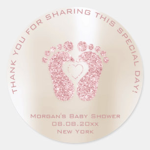 Baby shower voor hartverwarmingsavor Girl Hartelij Ronde Sticker