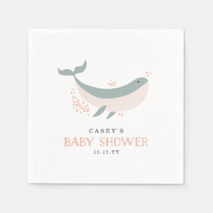 Baby shower voor het mariene leven servet