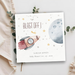 Baby shower voor het ultraviolette ruimtevaartuig servet