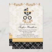 Baby shower VOOR HET VERVOER VAN GEEL- EN ZWARTE D Kaart (Voorkant / Achterkant)