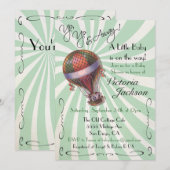 Baby shower voor heteluchtballon kaart (Voorkant / Achterkant)