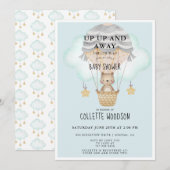 Baby shower voor hot-luchtballon omhoog en weg kaart (Voorkant / Achterkant)