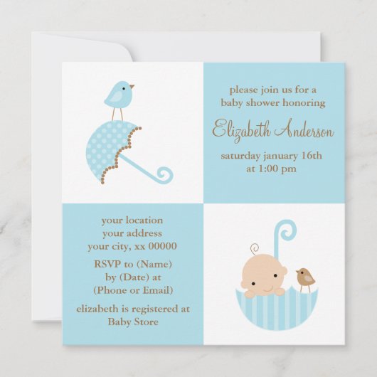 Baby shower voor jongens kaart (Voorkant)