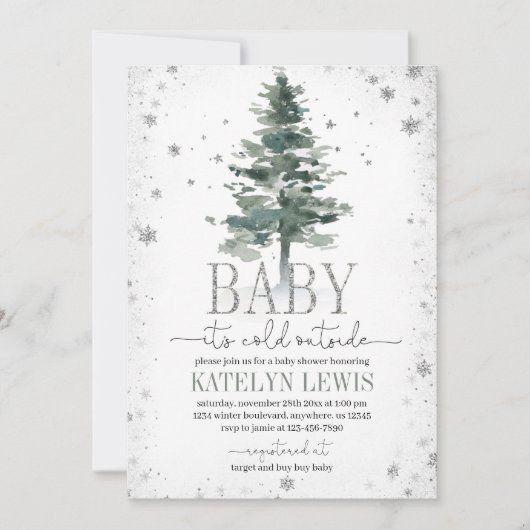 Baby shower voor kerstbomen kaart (Voorkant)