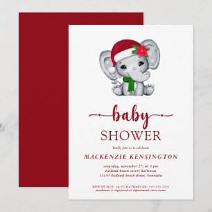 Baby shower voor kerstfeestjes kaart