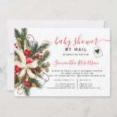 Baby shower voor kerstflorale waterverf per post kaart (Voorkant)