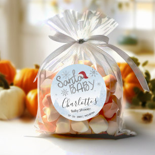 Baby shower voor kerstjongen met kerstmis Baby Ronde Sticker