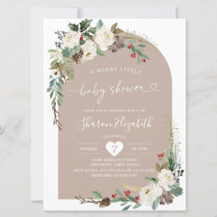 Baby shower voor kerstmis Floral Boho Arch Kaart