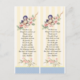  Baby shower voor kleine vogelsoorten - Aangepaste Briefkaart