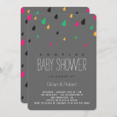 Baby shower voor kleurrijke vun-spoelparen uitnodi kaart (Voorkant / Achterkant)
