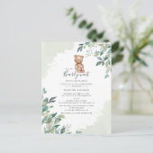 Baby Shower voor koppels Eucalyptus Groene Script Uitnodiging Briefkaart (Staand voorkant)