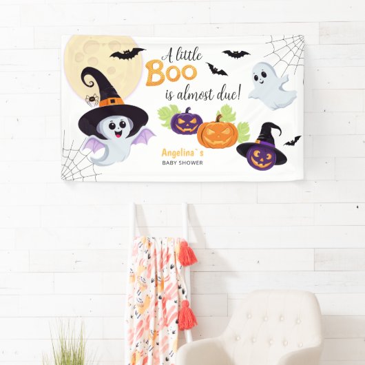 Baby shower voor Little Boo Halloween. Spandoek (Insitu)