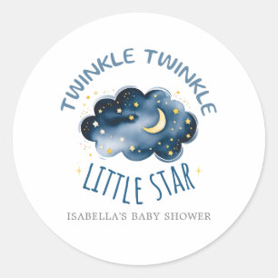 Baby shower voor maan en sterren ronde sticker