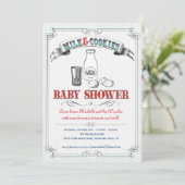 Baby shower voor melk en koekjes kaart (Staand voorkant)