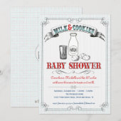 Baby shower voor melk en koekjes kaart (Voorkant / Achterkant)