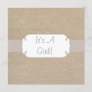 Baby shower voor nationale zalm en beige Burlap Kaart