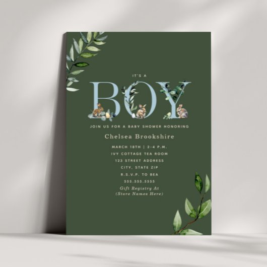 Baby shower voor paasbunny Eggs Green Boy Kaart