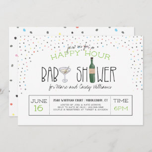 Baby shower voor paren   Happy Hour Kaart