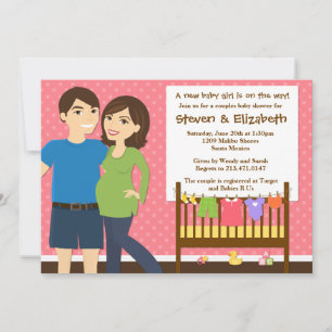 Baby shower voor paren kaart