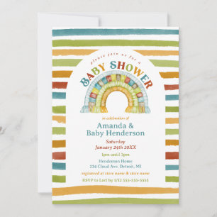 Baby shower voor primaire kleurjongen Boho-regenbo Kaart