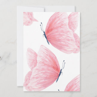 Baby shower voor roze vlinder kaart