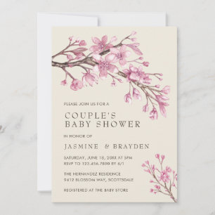 Baby shower voor roze vlinderparen kaart