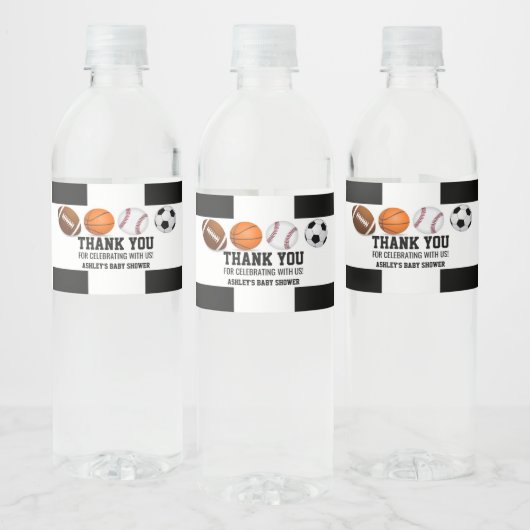 Baby shower voor sport Favor Water Fles Label Waterfles Etiket (Flessen)