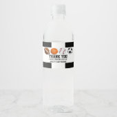 Baby shower voor sport Favor Water Fles Label Waterfles Etiket (Voorkant)